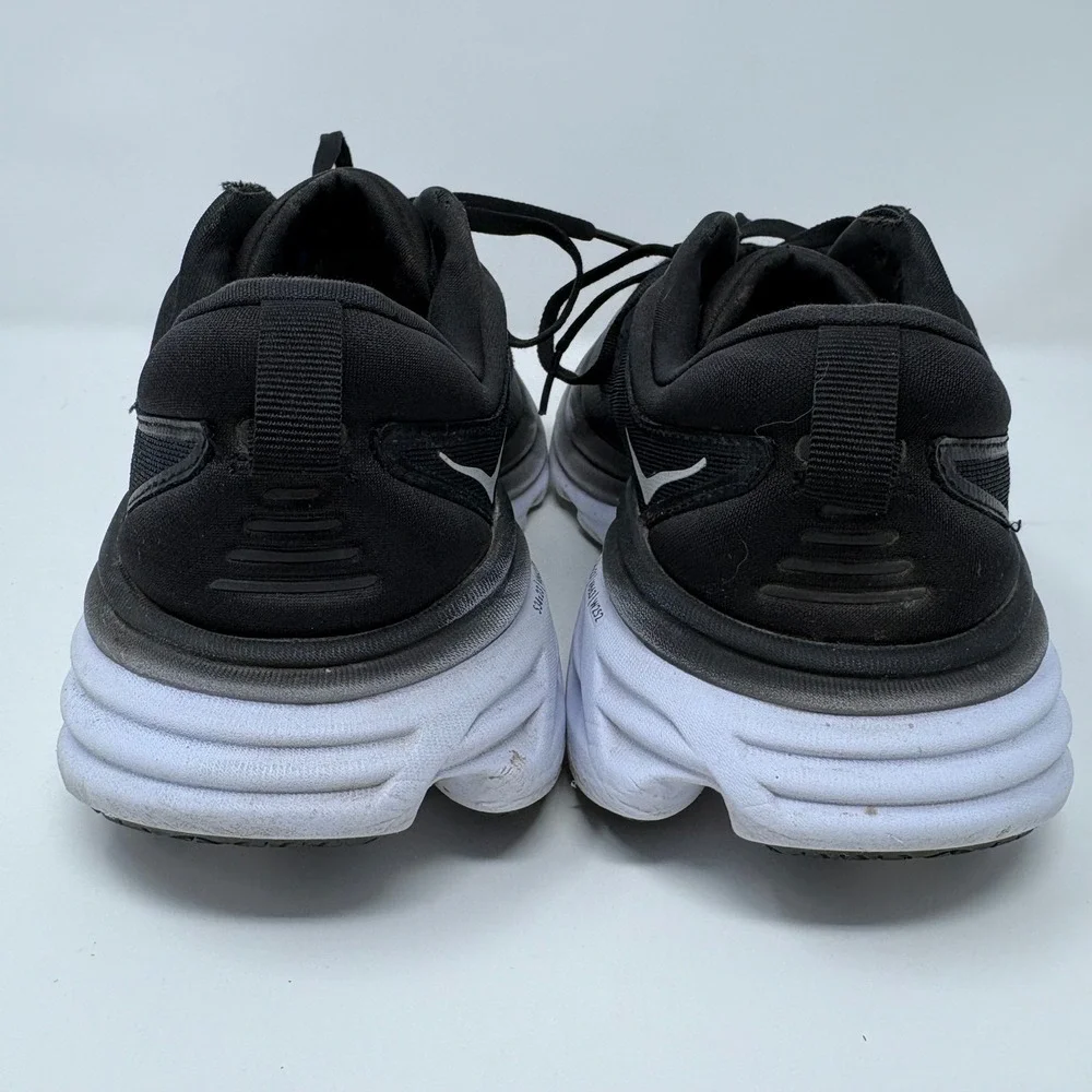 Hoka Bondi 8 Women's Size 7 Black White Running Shoes (1127952 BWHT)